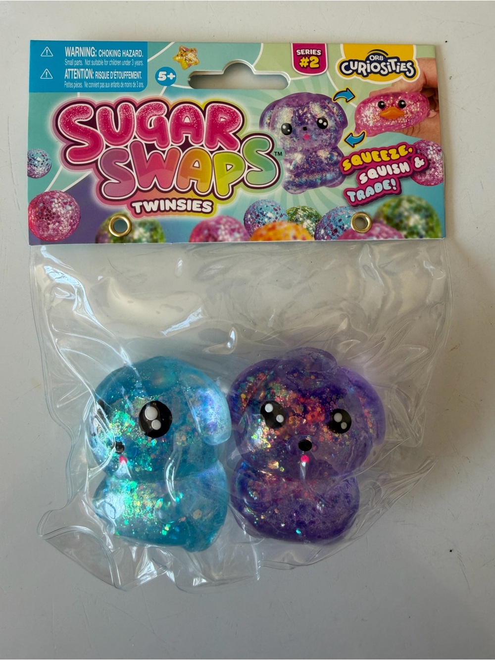 ORB Curiosities Sugar Swap Pup Twinsies Sugar Swap Squish Toy - Blue and Purple